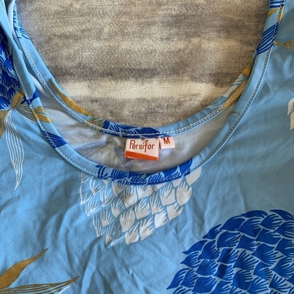 Persifor Kilpatrick Dress- Pineapples Athens Blue - Picture 7 of 7